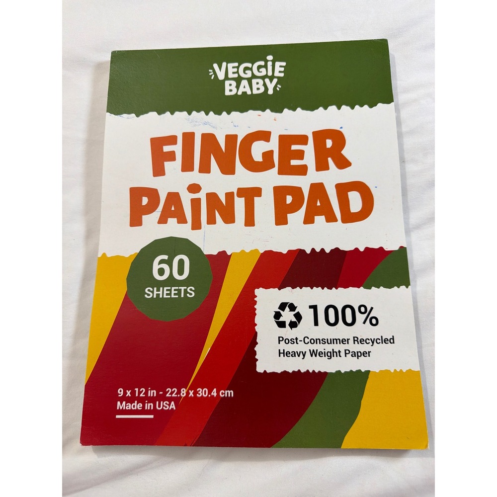 Veggie Baby Finger Paint Pad 60 Sheets Recycled Paper 9x12 Made in USA